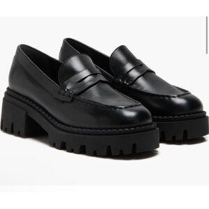 Free People Black Chunky Loafers